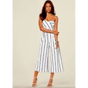 Venus white and black striped jumpsuit